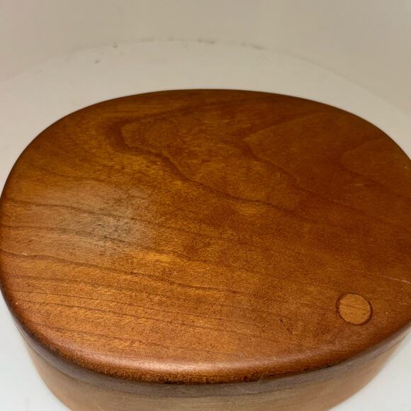Wooden Covered Trinket Box Sliding Cover Oval - Picture 9 of 9